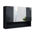 Armoire de toilette 80. 1x55cm, anthracite haute brillance