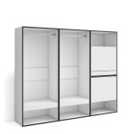 Armoire vestiaire effet bois blanc 180x35x145cm Armoire vestiaire effet bois blanc 180x35x145cm