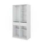 Armoire  vtements 100x200cm avec 2 tiroirs, blanc