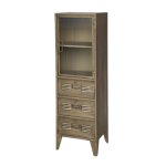 Armoire vitrine en fer et verre laiton antique 40 x 34 x 133. 5 cm