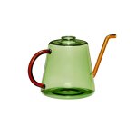 Arrosoir en verre vert et ambre