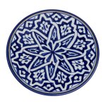 Assiette en c�ramique bleu dor� d20 cm