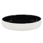 Assiette creuse en cramique noire et blanche