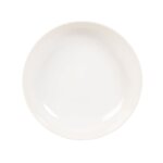 Assiette creuse en grs blanc cass bord liser en relief