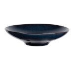 Assiette creuse en grs bleu