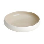 Assiette creuse en grs naturel blanc