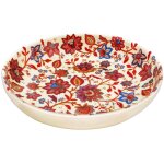 Assiette creuse en mlamine dcor par des fleurs indiennes