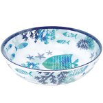 Assiette creuse en mélamine en imprimé marin 19 cm Assiette creuse en mélamine en imprimé marin 19 cm