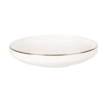 Assiette creuse en porcelaine blanche et dore