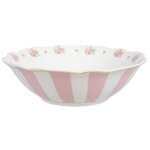 Assiette creuse en porcelaine blanche motif fleuri roses 15x15x5cm