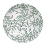 Assiette creuse en porcelaine blanche motif vgtal vert