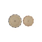 Assiette dcorative en fibres naturelles beige