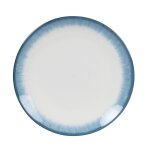 Assiette  dessert en cramique blanche et bleue