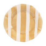 Assiette  dessert en faence blanche et jaune