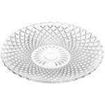 Assiette  dessert transparente verre  motifs harlequin 15x15x1cm