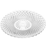Assiette  dessert transparente verre  motifs harlequin 19x19x1cm