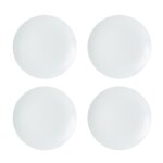 Assiettes  dner en porcelaine chalk, lot de 4, 27cm, blanc