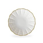 Assiette  pain en porcelaine blanc / or