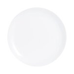 Assiette plate blanche en verre opale extra rsistant d25cm