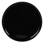 Assiette plate en cramique noire et blanche