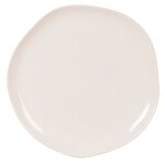 Assiette plate en grès beige moucheté Assiette plate en grès beige moucheté