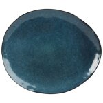 Assiette plate en grès bleu Assiette plate en grès bleu
