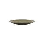 Assiette plate en gr�s khaki