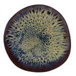 Assiette plate en grs de table vert 27 cm - lot de 6