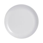 Assiette plate grise en verre opale extra rsistant d25cm