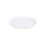 Assiette plate ovale en porcelaine blanche