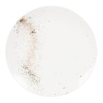 Assiette plate en porcelaine blanche et dore