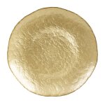 Assiette plate en verre dor