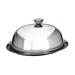 Assiette de prsentation avec cloche en inox