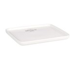 Assiette rectangulaire en porcelaine blanche imprime