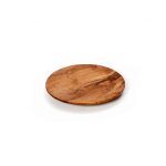 Assiette ronde en bois de teck naturel 14x14 cm