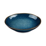 Assiette salade et ptes en grs bleu