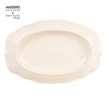 Assiette de service en grès festonné beige clair - mory sacko Assiette de service en grès festonné beige clair - mory sacko