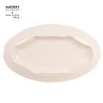 Assiette de service en grès festonné beige foncé - mory sacko Assiette de service en grès festonné beige foncé - mory sacko