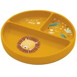 Assiette en silicone lion en silicone jaune 18x3, 4 cm Assiette en silicone lion en silicone jaune 18x3, 4 cm