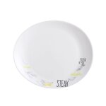Assiette à steak blanche décorée 30 cm Assiette à steak blanche décorée 30 cm