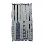 Authentique tapis berbre nou main en laine, cru 160x260