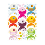 Autocollants antidrapants pour baignoire poissons pour enfants