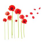 Autocollant mural coquelicots 20x70cm Autocollant mural coquelicots 20x70cm