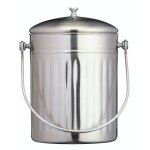 Bac à compost en acier inoxydable argenté 5l Bac à compost en acier inoxydable argenté 5l