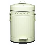 Bac à compost à pédale acier blanc 3l Bac à compost à pédale acier blanc 3l