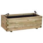 Bac  fleurs en bois beige 110 x 50 x 38 cm