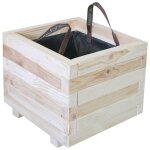 Bac à fleurs en bois beige 50 x 50 x 38 cm 64l Bac à fleurs en bois beige 50 x 50 x 38 cm 64l