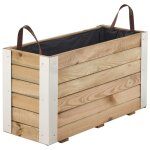 Bac  fleurs en bois trait marron 80 x 30 x 44 cm