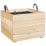 Bac à fleurs en bois mélèze beige 50 x 50 x 38 cm Bac à fleurs en bois mélèze beige 50 x 50 x 38 cm