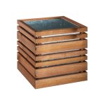 Bac  fleurs en bois teint marron l - 50cm